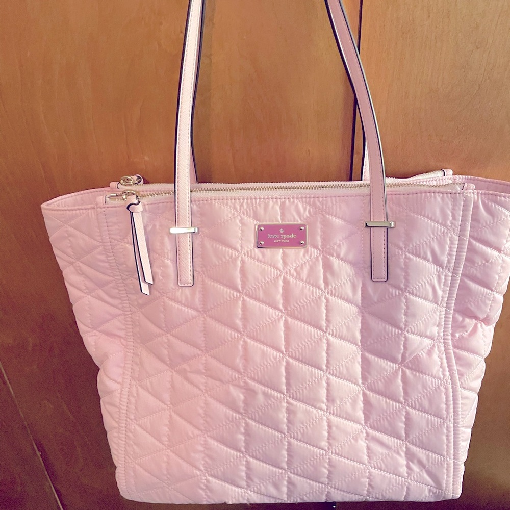 Kate Spade  Wilson Road Quilted Tote. Serendipity Pink.
12"H x 13.2"W x 5.5"D
